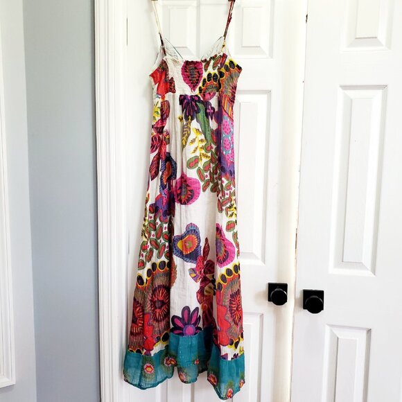 Apollo Boho Floral Maxi Dress Medium | Colorful Festival Resort Sundress - Picture 2 of 12